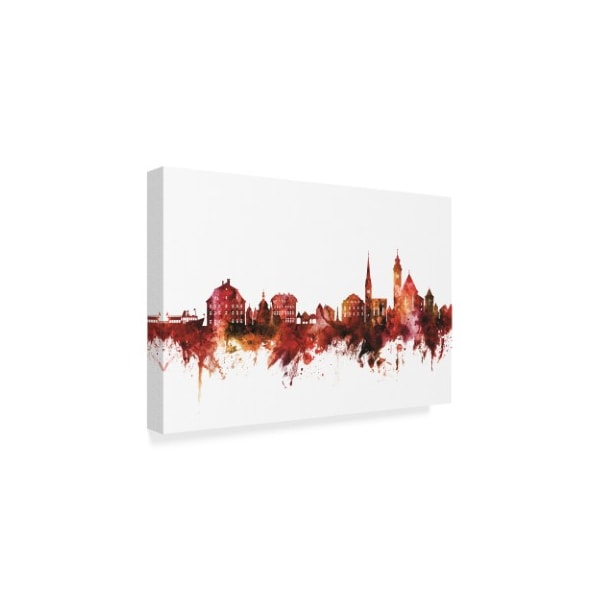 Michael Tompsett 'Hallstatt Austria Skyline Red' Canvas Art,16x24